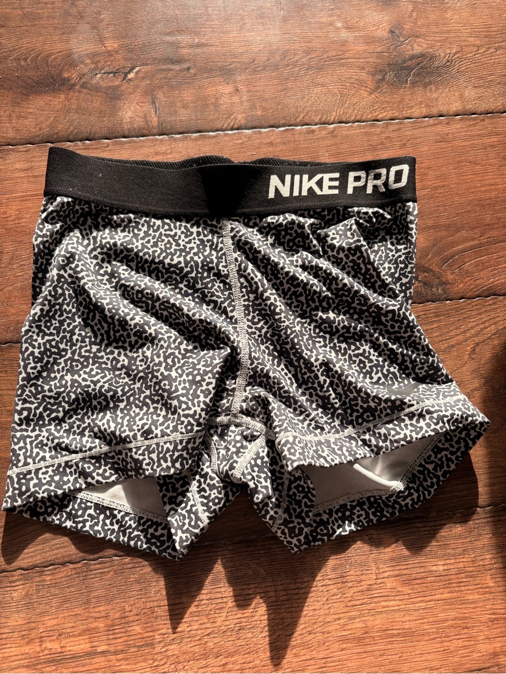 Nike Black & White Patterned Pro Bike Shorts